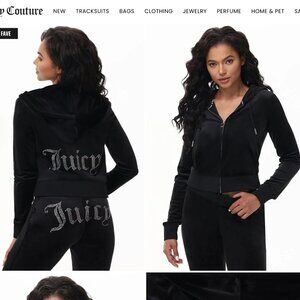 Juicy Couture Velour Y2K Black Tracksuit Set